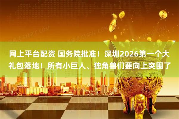 网上平台配资 国务院批准！深圳2026第一个大礼包落地！所有小巨人、独角兽们要向上突围了